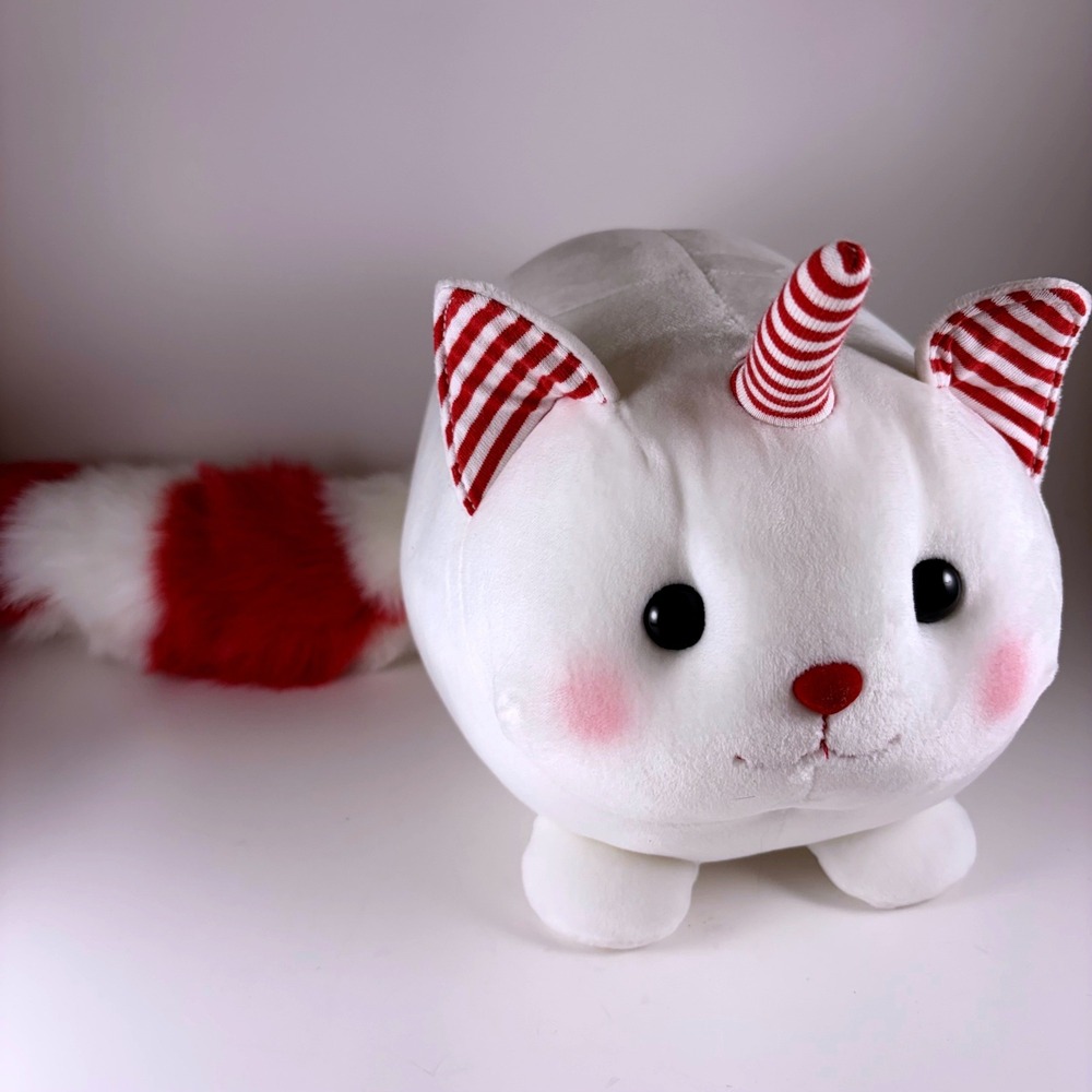 Douglas Merry Macaroon Caticorn Plush Christmas Candy Cane Tail Cat Unicorn‎